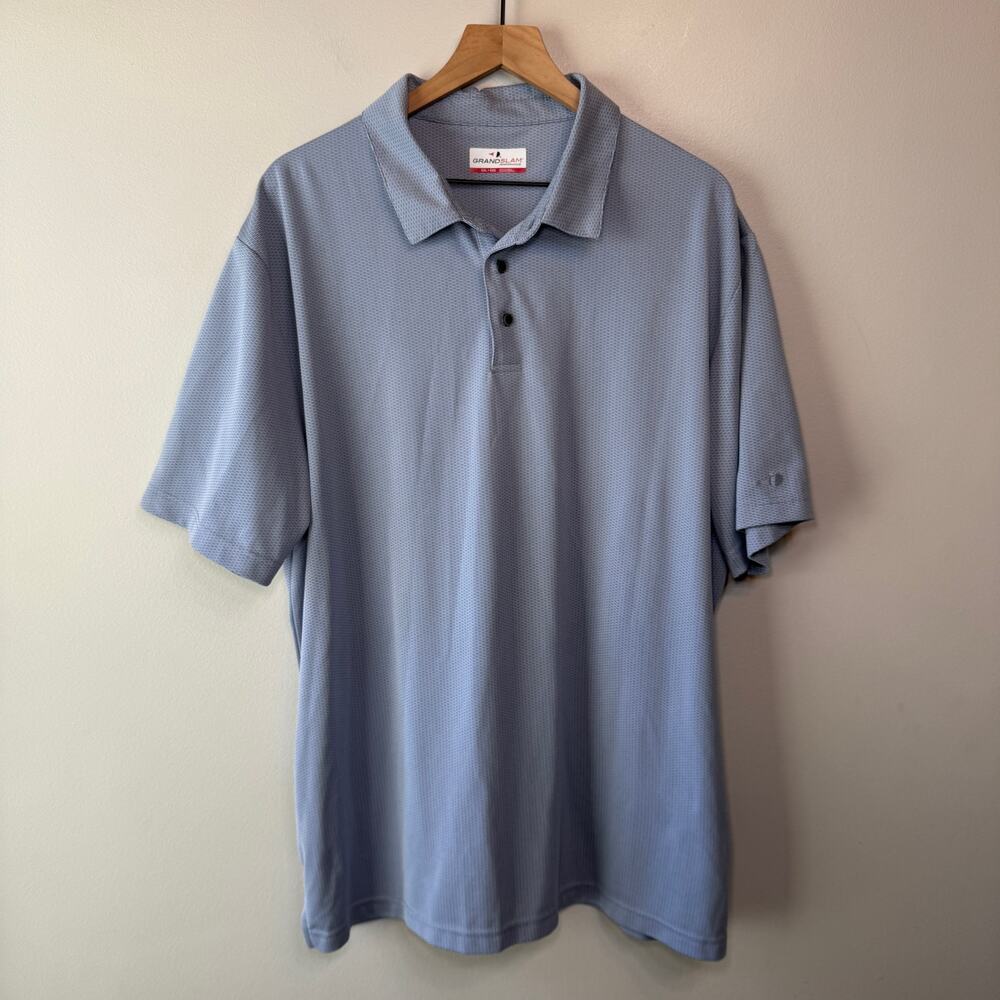 Grand Slam Men's Short Sleeve Golf Polo Shirt Blue Size XXL